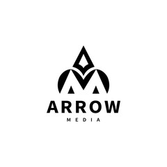 Abstract letter A and M for Arrow media logo design