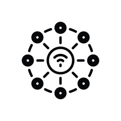 Black solid icon for network