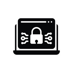 Black solid icon for lock