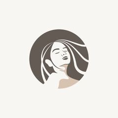 Beautiful woman care illustration for beauty salon, cosmetic and spa logo design 2