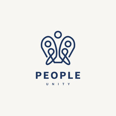 people unity logo design for togetherness, family and sociality 3