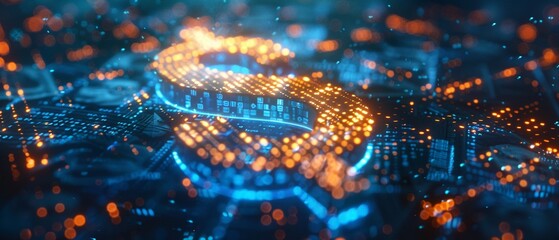 An illuminated dollar sign on a digital screen, with a whirlwind of banknotes swirling around, depicting the digital economy and financial transactions 8K , high-resolution, ultra HD,up32K HD