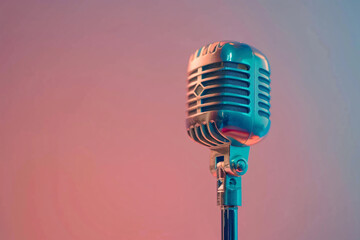 retro microphone on stage