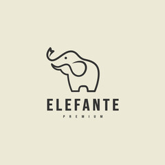 little baby elephant logo design illustration