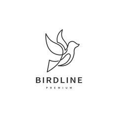 Obraz premium Bird line art logo design illustration