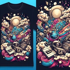 Music Lover’s Dream: T-shirt design that visually interprets a famous song lyric or musical genre in an unexpected way.