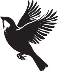 Obraz premium Sparrow bird flying silhouette. Sparrow birds vector design isolated on white background.