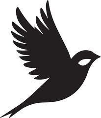 Obraz premium Sparrow bird flying silhouette. Sparrow birds vector design isolated on white background.