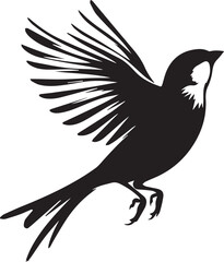 Obraz premium Sparrow bird flying silhouette. Sparrow birds vector design isolated on white background.