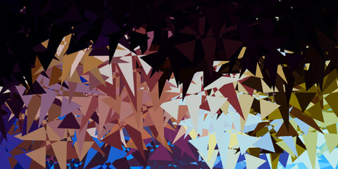 Dark Blue, Yellow vector backdrop with chaotic shapes.