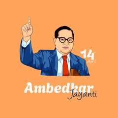 Ambedkar Jayanti Poster Vector Image
