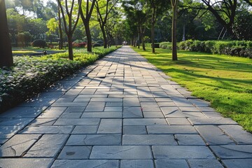 City sidewalk with concrete pavers.