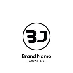 BJ Letter Logo Design. white Background.