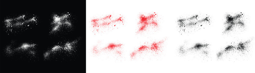 Brushstroke grunge background. Grunge brush stroke vector black, white and red color illustration set