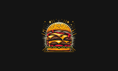 burger vector illustration artwork design black background