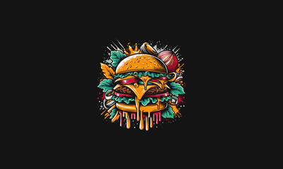 burger vector illustration artwork design black background