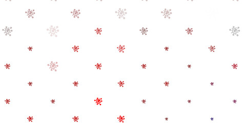 Light Red vector background with covid-19 symbols.