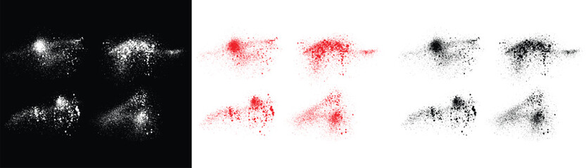 Abstract red, black, and white color grunge texture splatter brush stroke illustration background. Grunge vector brush stroke