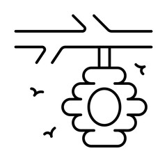 Bee Icon With Thin Line Style