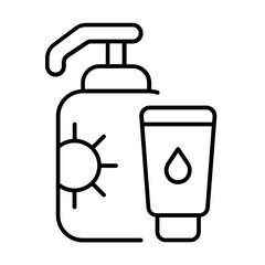 Sunscreen Icon With Thin Line Style