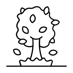 Tree Icon With Thin Line Style