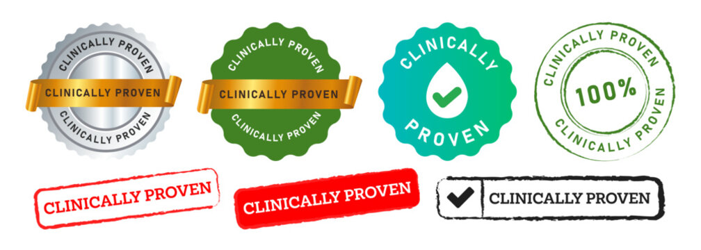 clinically proven rectangle and circle stamp seal badge sign for safe health care medicine