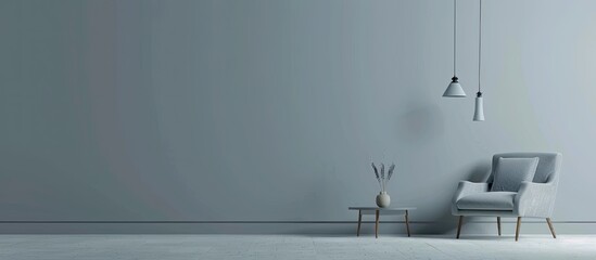 Stylish living room interior of modern apartment and trendy furniture, plants and elegant accessories. Home decor. Template, 3D render, 3D illustration.