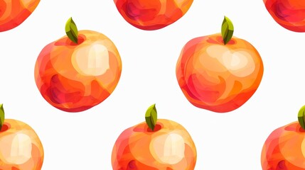 watercolor seamless pattern of peach fruit.