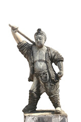 Chinese stone statue at the temple in Thailand.