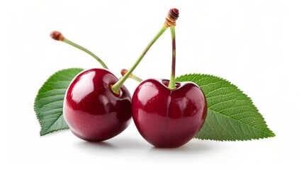 An isolated shot of a cherry on a white background, complete with a clipping path for easy editing and use in various designs