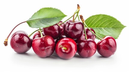 An isolated shot of a cherry on a white background, complete with a clipping path for easy editing and use in various designs