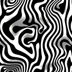 Abstract black and white wavy lines pattern