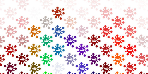 Light multicolor vector pattern with coronavirus elements.