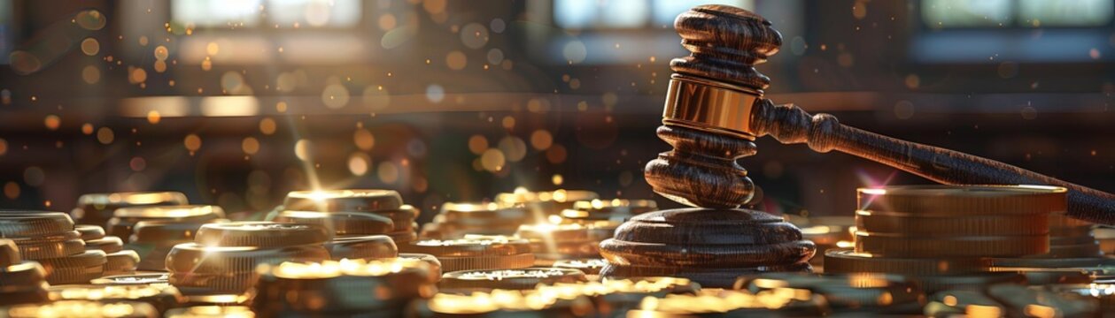 A bankruptcy auction scene with assets being sold under strict compliance monitoring