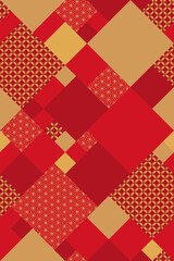 和文様（七宝・麻の葉）×ジオメトリックパターン／シームレス