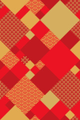 和文様（七宝・青海波）×ジオメトリックパターン／シームレス