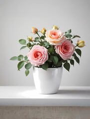 bouquet of roses in a vase, juliet rose