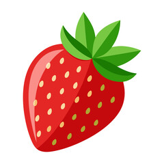 Strawberry fruits with green leaf vector illustration generated by Ai