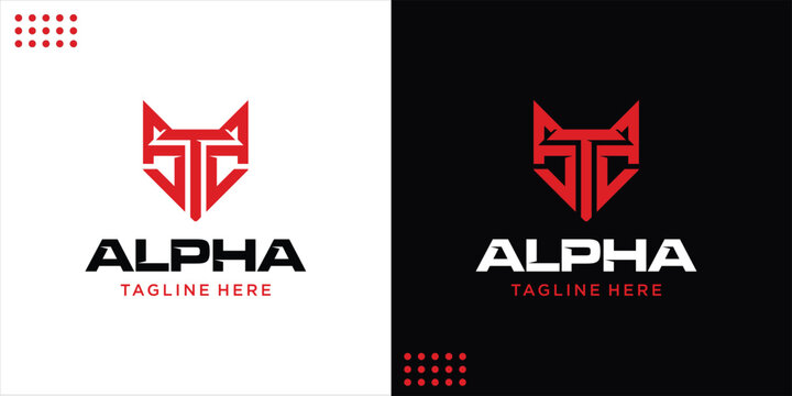 creative wolf CTC logo, design inspiration, illustration, vector