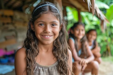 Rural Hispanic girls ready for school