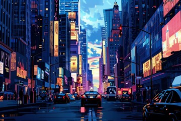 Obraz premium Develop a day scene counterpart to the film noir cityscape