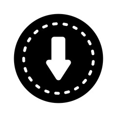 Vector solid black icon for Arrow down