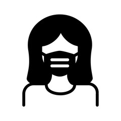 Vector solid black icon for Face mask