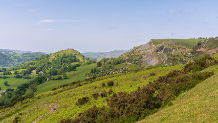 Denbighshire landscape on the Panorama Walk near Llangollen, Wales, UK
