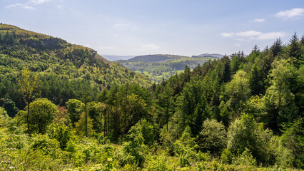 Denbighshire landscape near World's End, Wales, UK