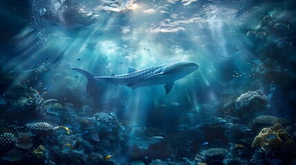 Fototapeta premium Serene Underwater World Conveying the Importance of Marine Conservation