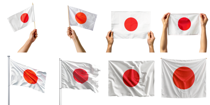 Japan nation flag group png transparent with no background for sample presentation.