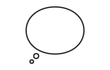 考え中のシンプルな丸いふきだし【ベクターイラスト素材】
