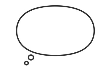 考え中のシンプルな横長ふきだし【ベクターイラスト素材】