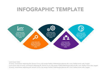 Vector Infographic report template made from lines and icons